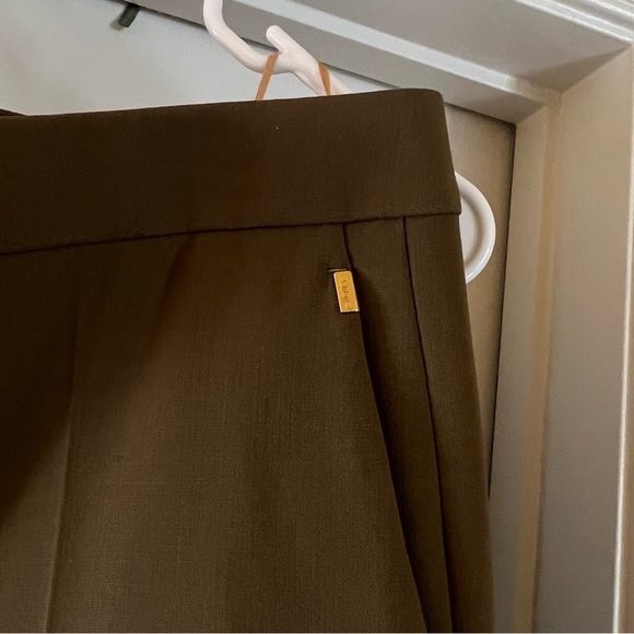 CHLOÉ Cropped Wool Blend Skinny Pants (size: 40) (color: Soften Brown) - Picture 4 of 14